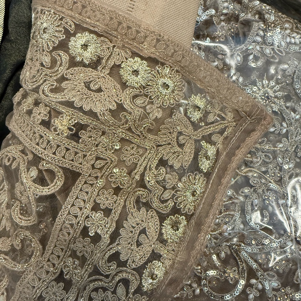 Elegant Gold Embroidered Saree - Picture 9 of 11